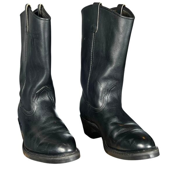 Mason Western Men’s Black Leather Vibram Sole Western Cowboy Boot Size US 9 EE main image 8